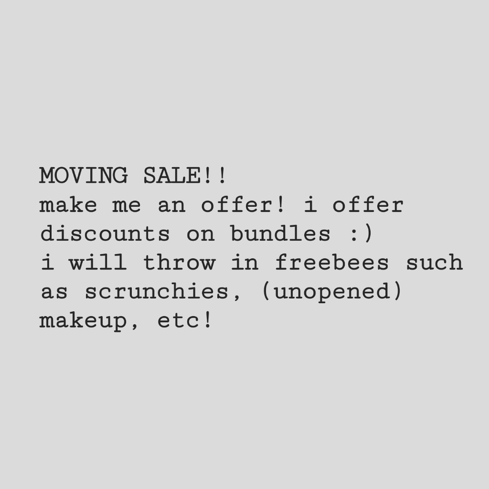 MOVING SALE! CLOSET CLEAR OUT!